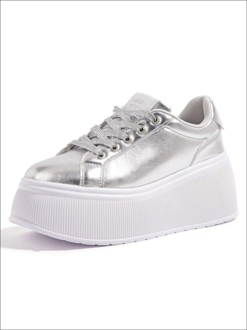 Platform Wedge Sneakers Lace-Up Canvas PU Walking Shoes Comfort Lined